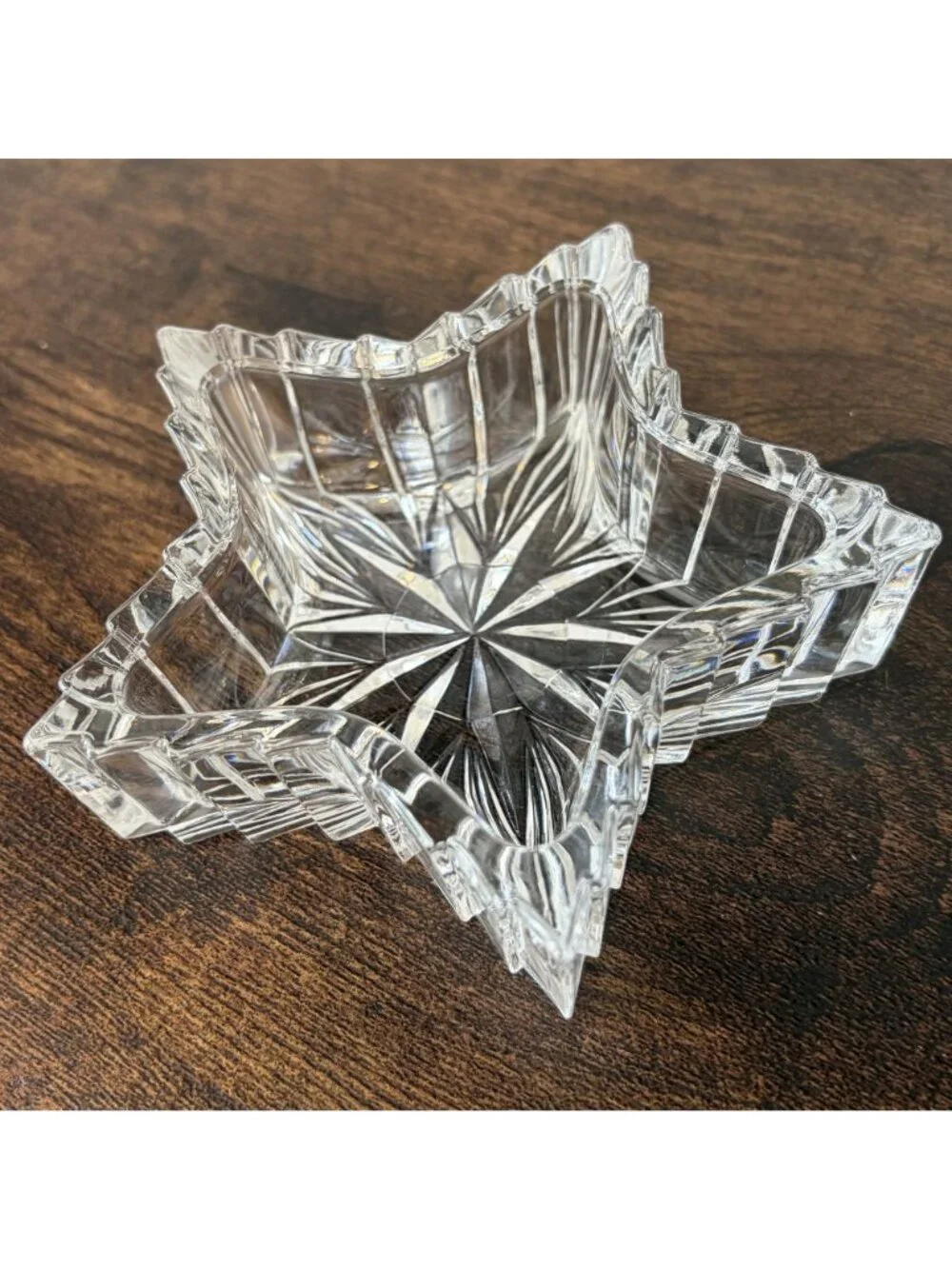 Vintage 24% Lead Crystal Star Trinket Jewelry Ring Box Decorative Storage Gift